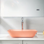 Sink Hand Wash Bathroom Freestand Basin Tempered Glass Macaron Orange CUPC Certification-Fanwin