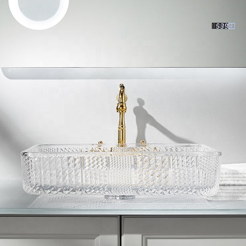 Bathroom Sink Basin Tempered Glass Crystal Vessel CUPC Certification-Fanwin