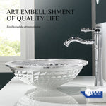 Basin Bathroom Sink Design Pedestal Macaron Tempered Glass Vessel CUPC Certification-Fanwin